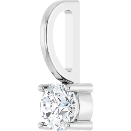 diagonal view of 0.50ct Natural Round Brilliant Cut Diamond Pendant in 18K White Gold