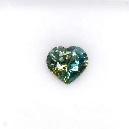 0.99 CT NATURAL UNHEATED TEAL SAPPHIRE - HEART CUT