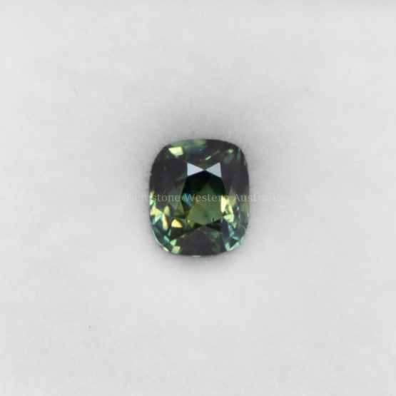 FRONT VIEW OF 1.01 CT NATURAL UNHEATED TEAL SAPPHIRE - CUSHION CUT