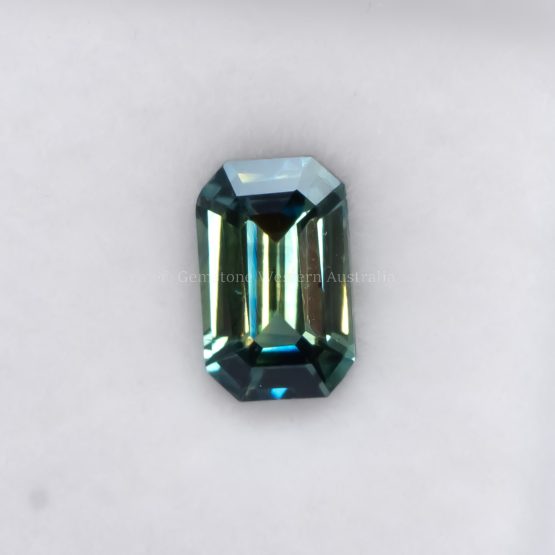 FRONT VIEW OF 1.16 CT NATURAL UNHEATED TEAL SAPPHIRE - OCTAGONAL CUT