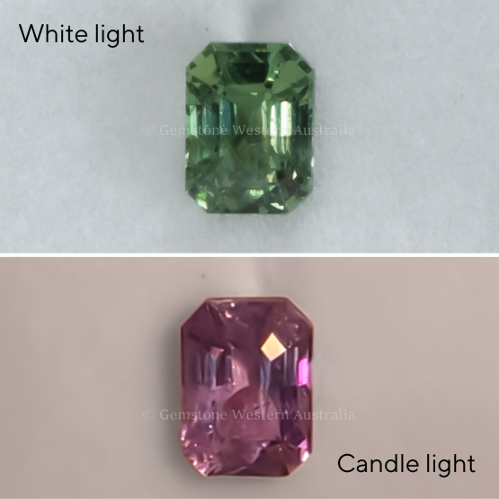 front view of 1.04 CT NATURAL ALEXANDRITE - RADIANT STEP CUT