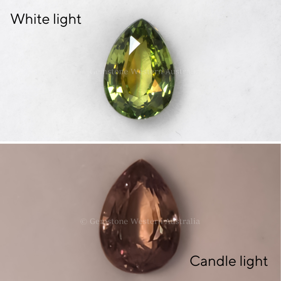 front view of 1.55 CT NATURAL ALEXANDRITE - PEAR CUT