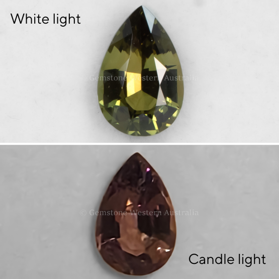 front view of 1.59 CT NATURAL ALEXANDRITE - PEAR CUT