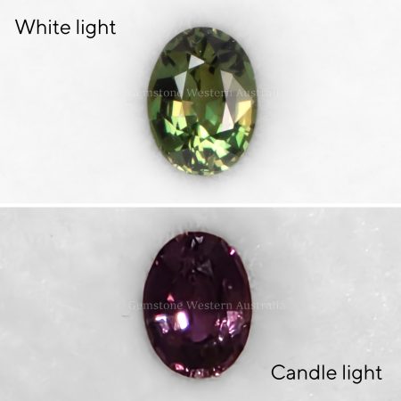 front view of 0.63 CT NATURAL ALEXANDRITE - OVAL CUT