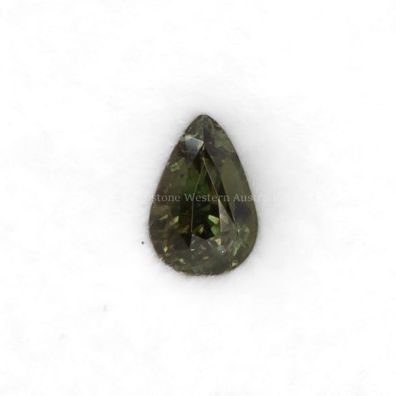 FRONT VIEW OF 1.04 CT NATURAL ALEXANDRITE - PEAR CUT WHITE LIGHT