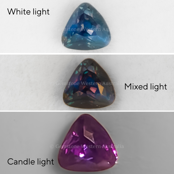 front view of 1.03 CT NATURAL ALEXANDRITE - TRIANGULAR CUSHION CUT