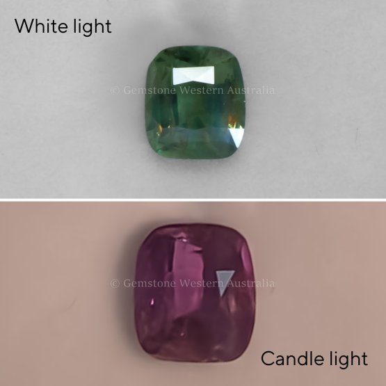 front view of 1.05 CT NATURAL ALEXANDRITE - CUSHION CUT