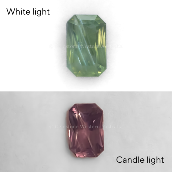 front view of 1.46 CT NATURAL ALEXANDRITE - RADIANT STEP CUT