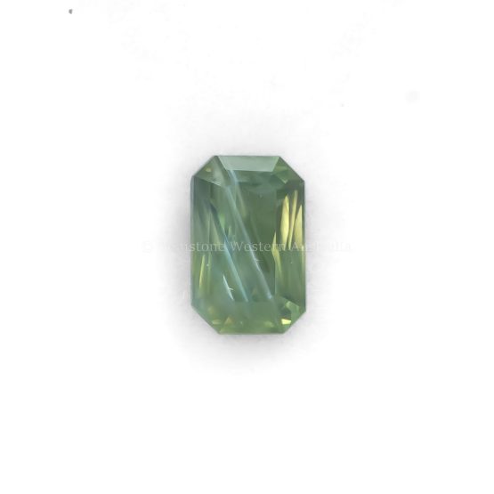 FRONT VIEW OF 1.46 CT NATURAL ALEXANDRITE - RADIANT STEP CUT WHITE LIGHT
