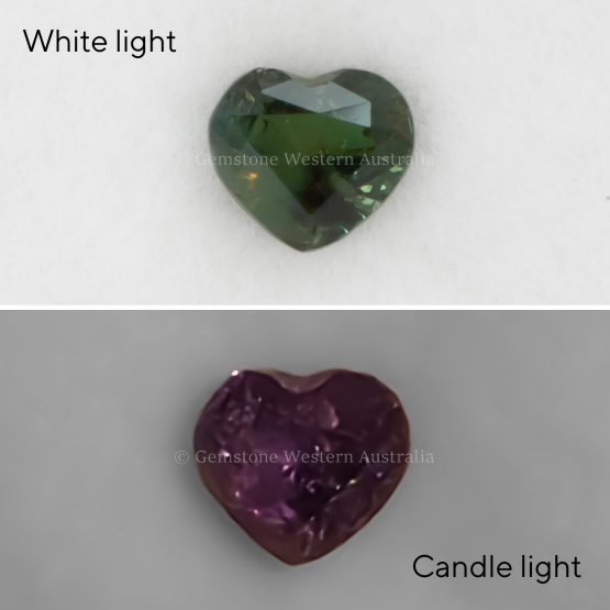front view of 0.58 CT NATURAL ALEXANDRITE - HEART CUT
