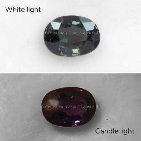 front view of 0.75 CT NATURAL ALEXANDRITE - OVAL CUT
