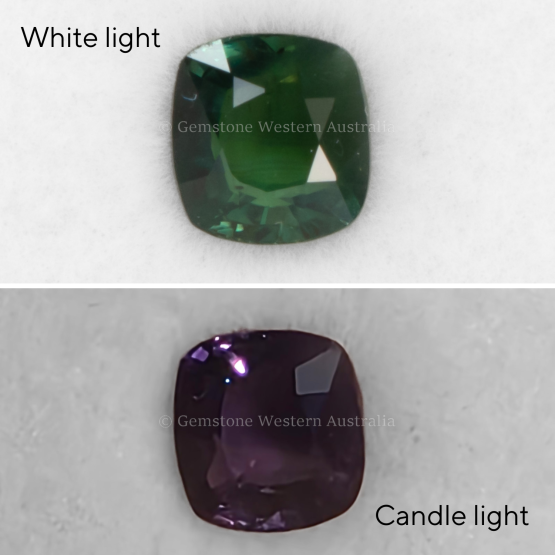 front view of 1.60 CT NATURAL ALEXANDRITE - CUSHION CUT