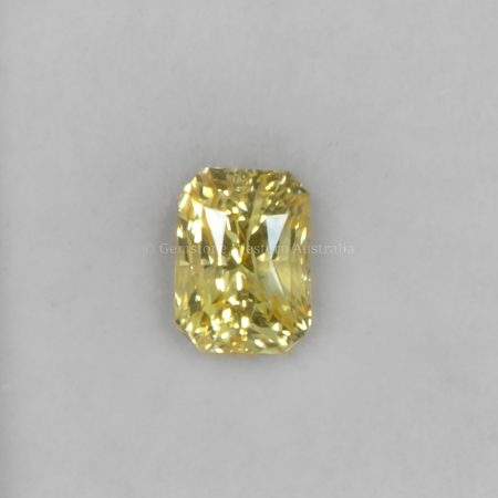 FRONT VIEW OF 2.05 CT NATURAL UNHEATED YELLOW SAPPHIRE - OCTAGON SCISSORS CUT