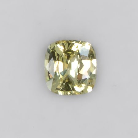 FRONT VIEW OF 1.47 CT NATURAL UNHEATED YELLOW SAPPHIRE - CUSHION RECTANGULAR CUT