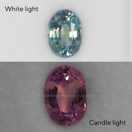 FRONT VIEW OF 1.18 CT NATURAL ALEXANDRITE - OVAL CUT