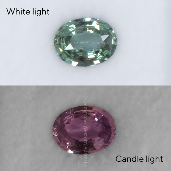 FRONT VIEW OF 1.02 CT NATURAL ALEXANDRITE - OVAL CUT