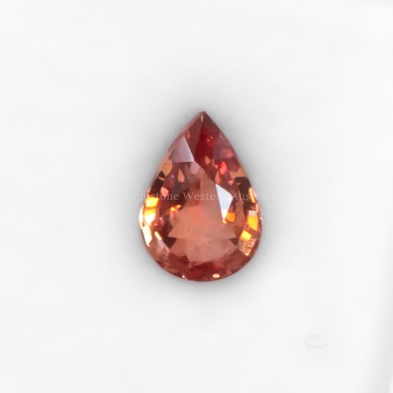 FRONT VIEW OF 1.01 CT NATURAL UNHEATED PADPARADSCHA - PEAR CUT