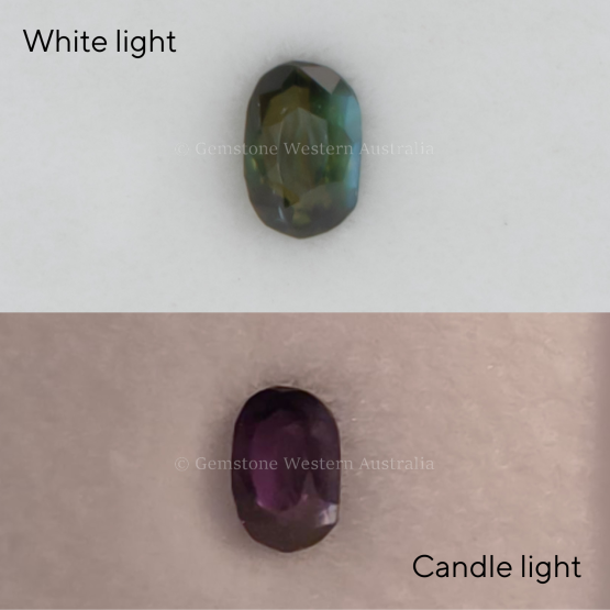 FRONT VIEW OF 0.45CT NATURAL ALEXANDRITE - OVAL CUT
