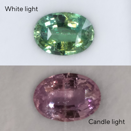 FRONT VIEW OF 1.65CT NATURAL ALEXANDRITE - OVAL CUT