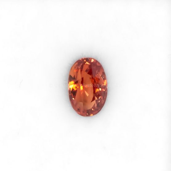 FRONT VIEW OF 1.02 CT NATURAL UNHEATED PADPARADSCHA - OVAL CUT