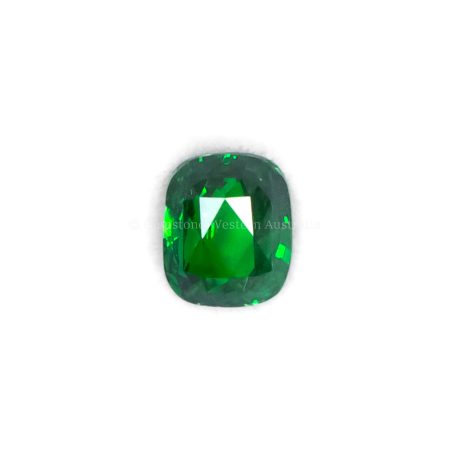 FRONT VIEW OF 2.05 CT NATURAL GARNET TSAVORITE - CUSHION RECTANGULAR CUT