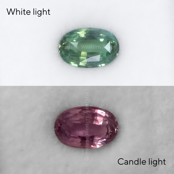 FRONT VIEW OF 1.04CT NATURAL ALEXANDRITE - OVAL CUT