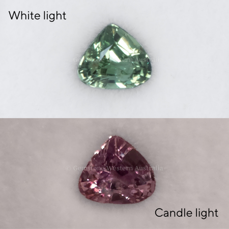 FRONT VIEW OF 0.74 CT NATURAL ALEXANDRITE - PEAR CUT