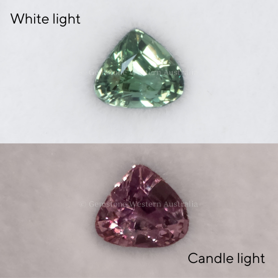 FRONT VIEW OF 0.74 CT NATURAL ALEXANDRITE - PEAR CUT
