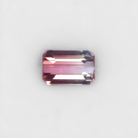 FRONT VIEW OF 0.97 CT NATURAL BICOLOUR TOURMALINE - OCTAGONAL CUT