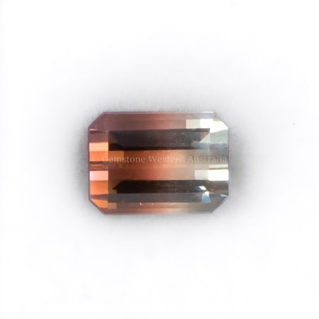 FRONT VIEW OF 2.40 CT NATURAL BICOLOUR TOURMALINE - OCTAGONAL CUT