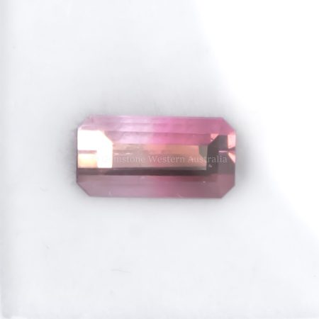 FRONT VIEW OF 1.81 CT NATURAL BICOLOUR TOURMALINE - ELONGATED OCTAGONAL CUT