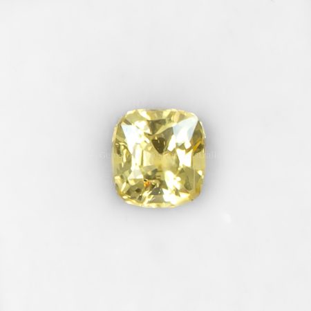 FRONT VIEW OF 1.28 CT NATURAL UNHEATED YELLOW SAPPHIRE - CUSHION CUT