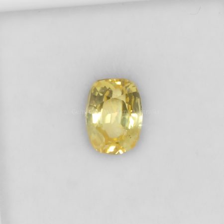 FRONT VIEW OF 1.33 CT NATURAL UNHEATED YELLOW SAPPHIRE - CUSHION CUT
