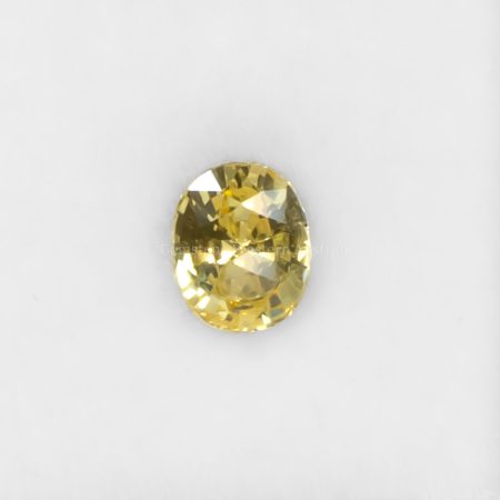 FRONT VIEW OF 1.22 CT NATURAL UNHEATED YELLOW SAPPHIRE - OVAL CUT