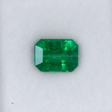 FRONT VIEW OF 1.31 CT NATURAL COLOMBIAN EMERALD - EMERALD CUT
