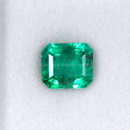 FRONT VIEW OF 1.98 CT NATURAL COLOMBIAN EMERALD - EMERALD CUT