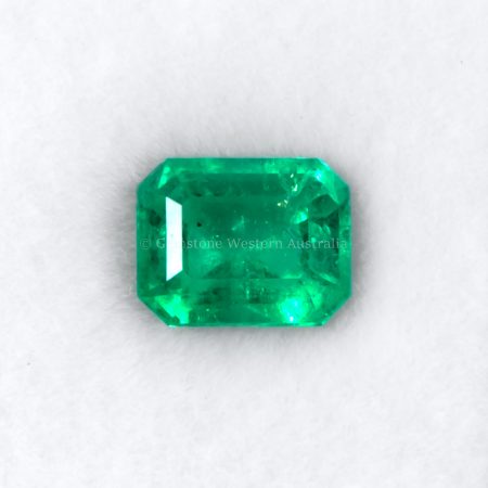 FRONT VIEW OF 1.32 CT NATURAL COLOMBIAN EMERALD - EMERALD CUT