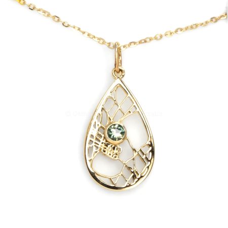 front view Perth Cartography Pendant - Where City Meets River - 1982837