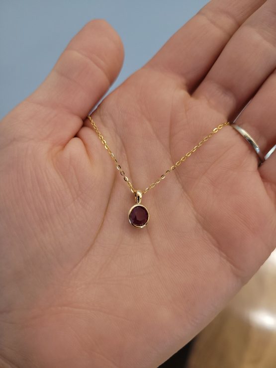 view on hand of Unheated Ruby Pendant - 1982862