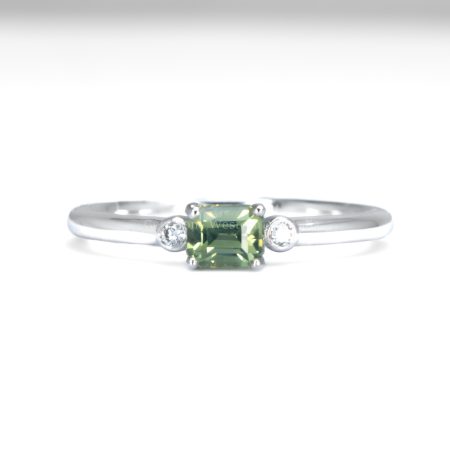 front view of Platinum Alexandrite Ring with Diamond Accents - 1982842