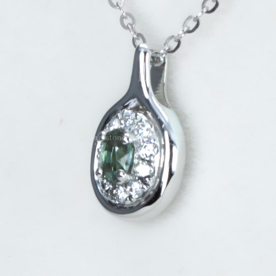 side view of Alexandrite and diamond pendant - 1982868