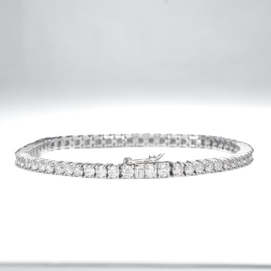 front photo with different light of Silver Moissanite Tennis Bracelet in 925 Sterling Silver - 1982870